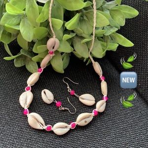 Cowrie Shell Boho Necklace-Earring Set 🐚🆕🐚